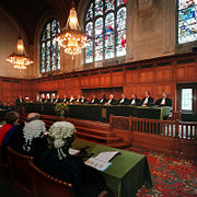 Public hearing at the ICJ.