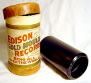 Edison Gold Moulded Cylinder made from black wax, ca. 1904