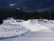 This terrain park begins with three jumps, each with a variety of entries.