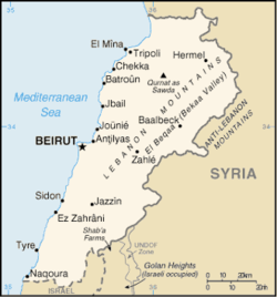 Location in the Republic of Lebanon