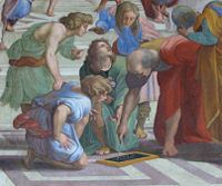 Euclid, as imagined by Raphael in this  detail from The School of Athens.