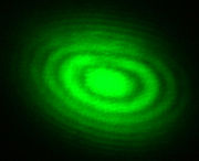 Interference pattern produced with a Michelson interferometer