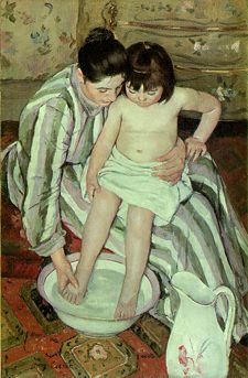 The Child's Bath (The Bath) by Mary Cassatt, 1893, oil on canvas, Art Institute of Chicago