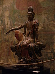 A Liao Dynasty polychrome wood-carved statue of Guan Yin, Shanxi Province, China, (907–1125)