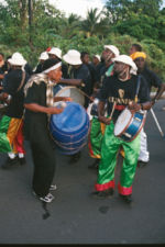 A Dominican drumming band