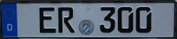 An official German license plate showing zeros