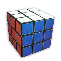 Rubik's Cube in solved state.