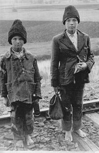 Homeless Russian children in occupied territory (about 1942)