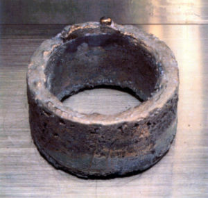 A ring of weapons-grade electrorefined plutonium, with 99.96% purity. This 5.3 kg ring is enough plutonium for use in an efficient nuclear weapon.