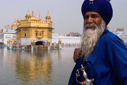 A Sikh man at the Harimandir Sahib.