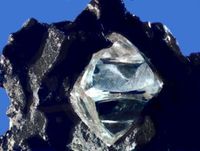 octahedral shape of diamond.
