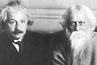 Einstein and  Indian poet and Nobel laureate Rabindranath Tagore during their widely-publicized July 14, 1930 conversation