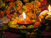Hindu puja on the eve of Diwali.
