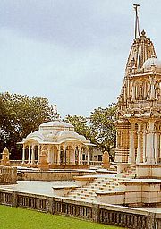 Replica of Pava temple at Pansara. Mahavira attained Nirvana at Pava.