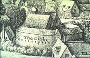 A copy, based on Hollar's 1647 London panorama, of the 2nd Globe Theatre.