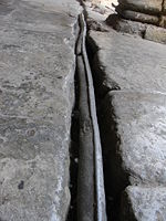 Lead pipe in Roman baths