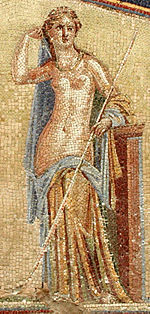 Detail of mosaic from Herculaneum depicting Amphitrite