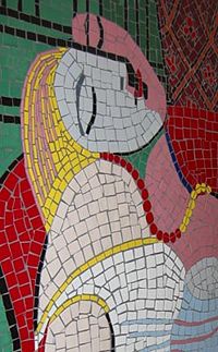 Modern mosaic of a Picasso painting in San Francisco, California.