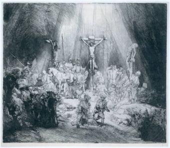 The Three Crosses, etching by Rembrandt