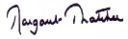 Margaret Thatcher's signature