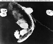 Yamato (1940) under air attack, March 1945