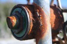 Iron rusting - a chemical reaction with a slow reaction rate.