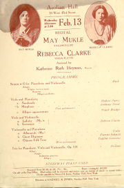 A 1917 program showcasing Clarke's work; her duo "Morpheus" is here credited to the pseudonym "Anthony Trent".