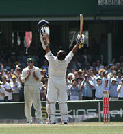 Tendulkar upon reaching his 38th Test century against Australia in the 2nd Test at the SCG in 2008, where he finished not out on 154