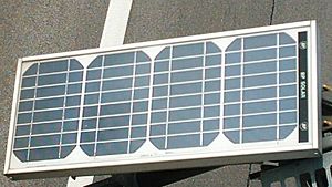 A photovoltaic (PV) module that is composed of multiple PV cells.  Two or more interconnected PV modules create an array.