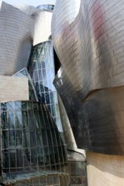 The Guggenheim Museum Bilbao is sheathed in titanium panels.