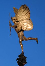 The statue of the Angel of Christian Charity (commonly mistaken for Eros) in Piccadilly Circus London, was made in 1893 and is one of the first statues to be cast in aluminium.