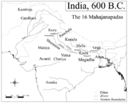 The Mahajanapadas were the sixteen most powerful kingdoms and republics of the era, located mainly across the fertile Indo-Gangetic plains, however there were a number of smaller kingdoms stretching the length and breadth of India