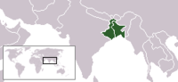 The native geographic extent of Bengali