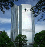 The European Central Bank in Frankfurt governs Eurozone monetary policy