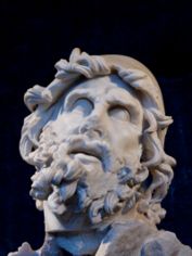 Head of Odysseus from a Greek 2nd century BC marble group representing Odysseus blinding Polyphemus, found at the villa of Tiberius at Sperlonga