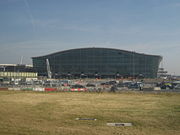 Terminal 5 under construction in July 2006