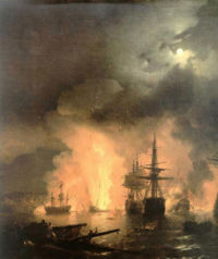 July 5: Battle of Chesma, by Ivan Aivazovsky.