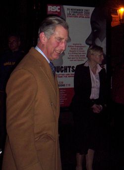 The Prince of Wales attending a production by the RSC in December 2007.