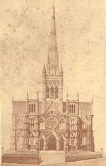 St Joseph's Cathedral, Dunedin, as Petre intended it. This design was never completed.