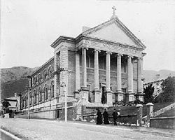 The Basilica of "The Sacred Heart", circa 1910: a Palladian temple in Wellington.