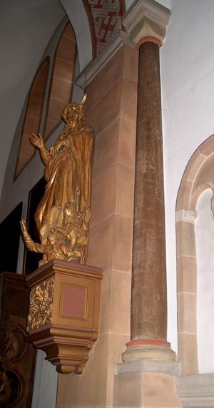 This column in the Bad Münstereifel church of SS. Chrysanthus and Daria was made out of the calcium carbonate deposits in the aqueduct