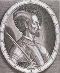 Charles III, Duke of Bourbon, from an engraving by Thomas de Leu.  Alienated from Francis, Bourbon betrayed him and allied himself with Charles V.