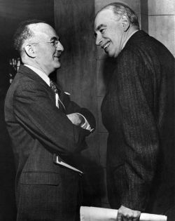 John Maynard Keynes (right) and Harry Dexter White at the Bretton Woods Conference