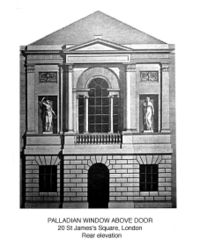 Late 18th century Palladian window in a neoclassical interpretation by Robert Adam.