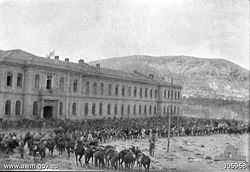 The Turkish Hospital in Damascus on 1 October 1918, shortly after the entry of the 4th Australian Light Horse Regiment.