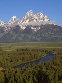 The Cathedral Group of the Teton Range in Grand Teton National Park, Wyoming.