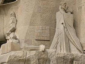 A magic square on the Sagrada Família church façade.