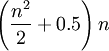 \left(\frac{n^2}{2}+ 0.5 \right) n