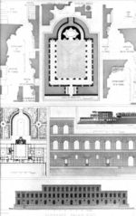19th-century architectural drawing and plan of the Palazzo Pitti