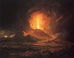An eruption of Vesuvius seen from Portici, by Joseph Wright (ca. 1774-6)